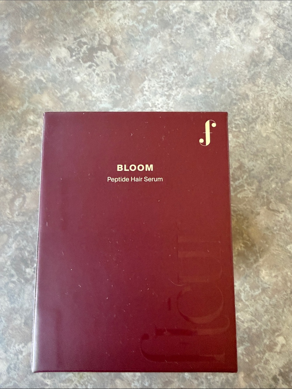 Unopened Fleur Peptide Hair Serum - Deep Burgundy Packaging